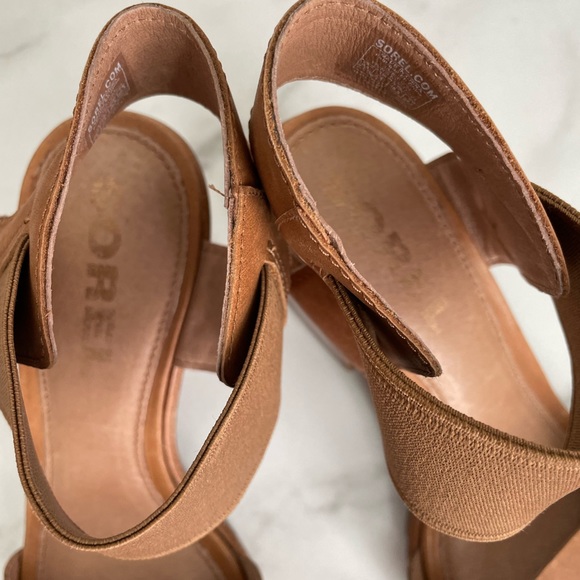 SOREL Nadia Block Heel Sandals Camel Size 9.5 - Picture 8 of 10